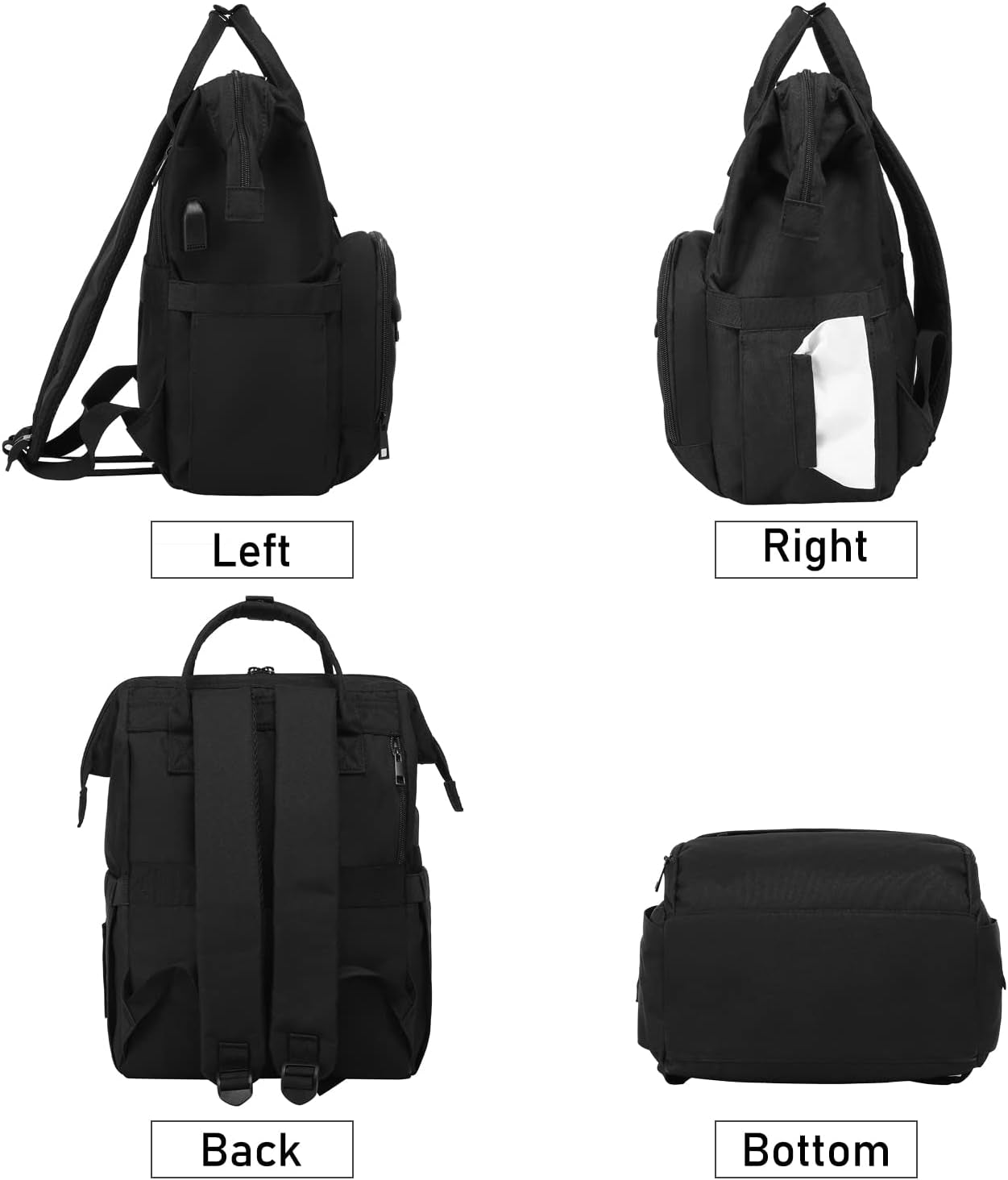 Laptop Backpack for Women, 14 Inch Nurse Teacher Backpack Work College Backpack Travel Bags Computer Laptop Bag Casual Daypack Purse, Black