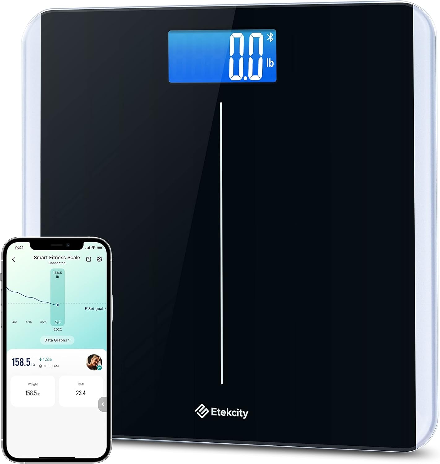 Bathroom Scale for Body Weight, Highly Accurate Digital Electronic Weighing Machine for People, LCD Display, Large Size, 6Mm Tempered Glass for Safe Home Use, Batteries Included, 400 Lbs