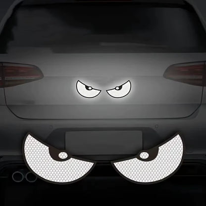 2Pcs Car Reflective Safety Warning Tape Cat Eyes Pattern Night Driving Safety Decals for Auto Truck Motorcycle Reflector Sticker