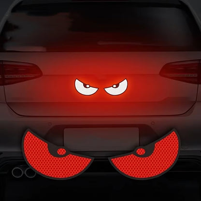 2Pcs Car Reflective Safety Warning Tape Cat Eyes Pattern Night Driving Safety Decals for Auto Truck Motorcycle Reflector Sticker