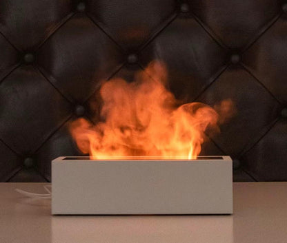 Fire Diffuser Aroma Essential Oil Diffuser Simulation Fire Humidifier with Two Colors of Flames (Black)