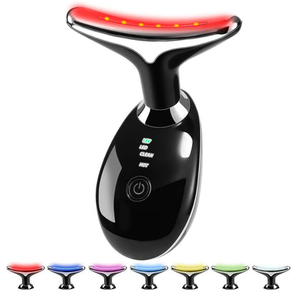 Face and Neck Massager, 3 Color Led Face Neck Massager, Multifunctional Facial Skin Care Tool, Ideal for Home Skin Care